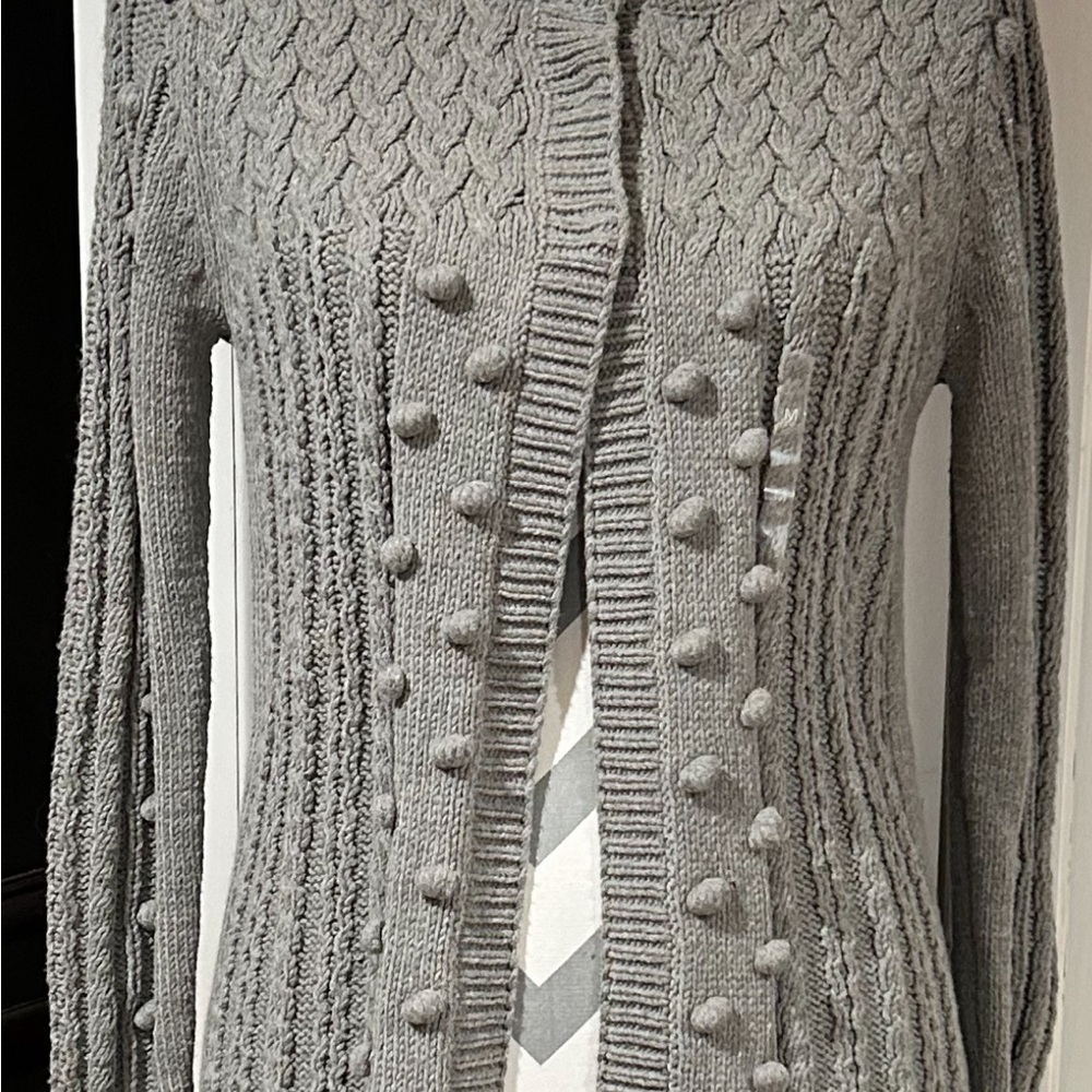 NWTS! Liz Claiborne Gray Cable Knit Women's cardigan Sweater S/M